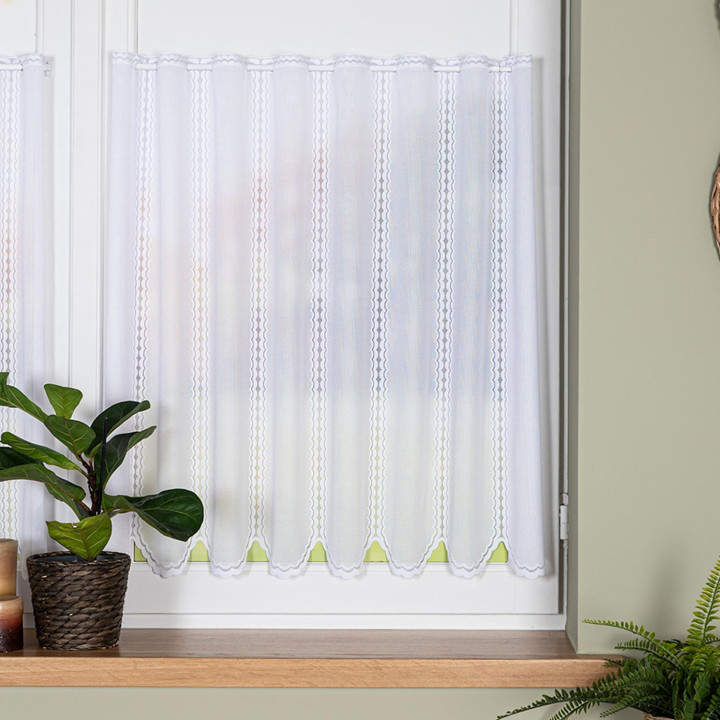 Zazdrostka żakardowa panelowa, wysokość 80cm, kolor 001 biały