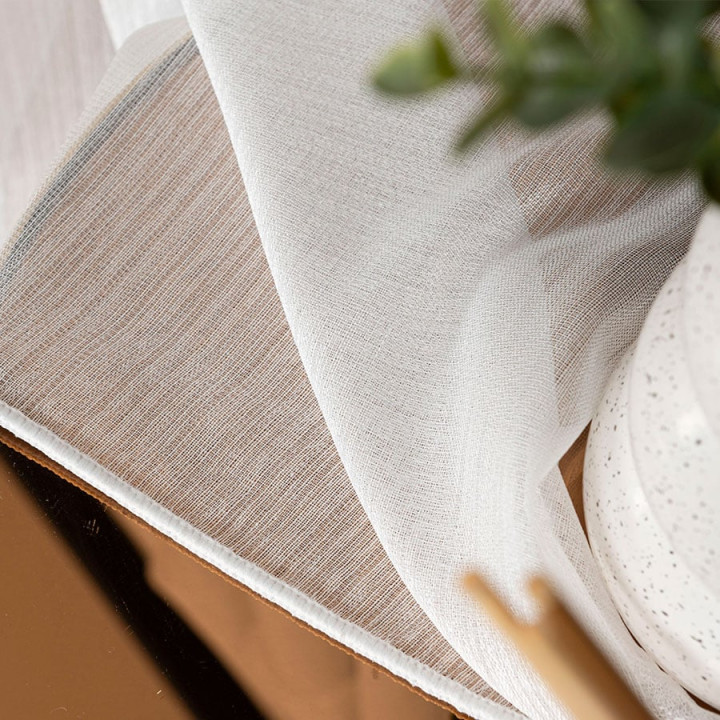 SAWINA Firanka fantazyjna z ołowianką, wysokość 350cm, kolor 002 ecru