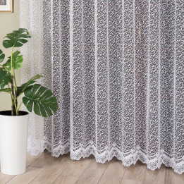 Firanka żakardowa ze wzorem po całości, wysokość 220cm, kolor 001 biały