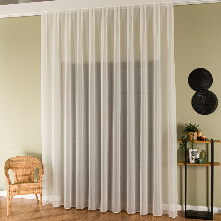 Firanka fantazyjna z ołowianką, wysokość 320cm, kolor 010 off white