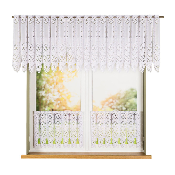 Zazdrostka żakardowa panelowa, wysokość 50cm, kolor 001 biały