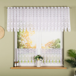 Zazdrostka żakardowa panelowa, wysokość 70cm, kolor 001 biały
