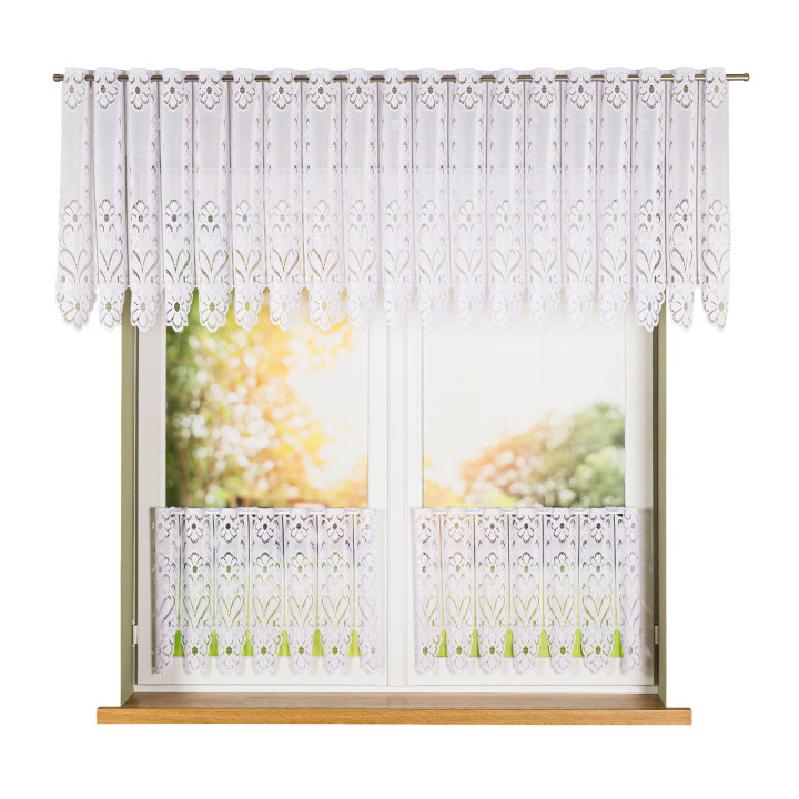 Zazdrostka żakardowa panelowa, wysokość 70cm, kolor 001 biały