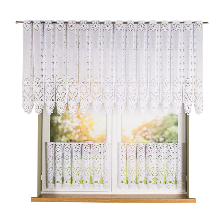 Zazdrostka żakardowa panelowa, wysokość 90cm, kolor 001 biały