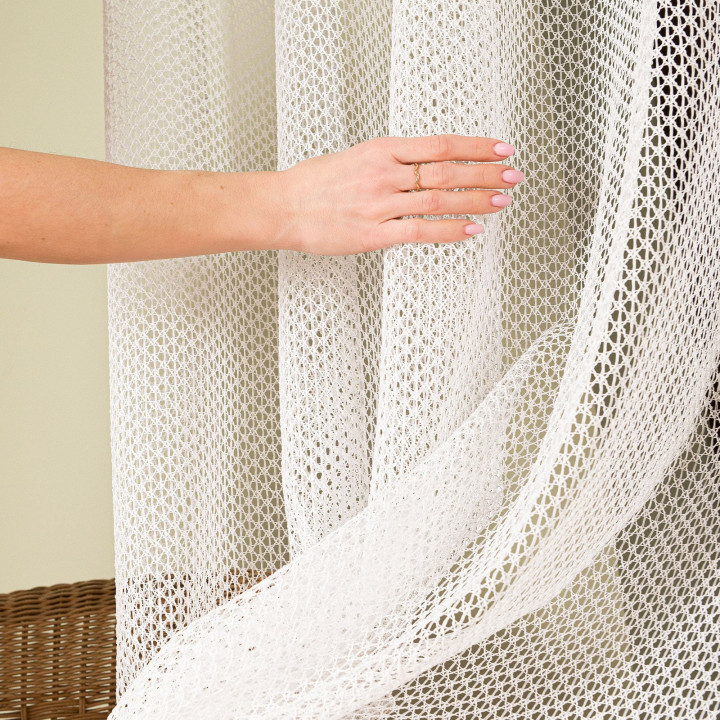 Firanka typu bukla, wysokość 300cm, kolor 010 off white