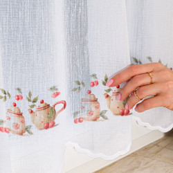 CHERRI Zazdrostka żakardowa z batystu · beżowo czerwony · wysokość 50 cm