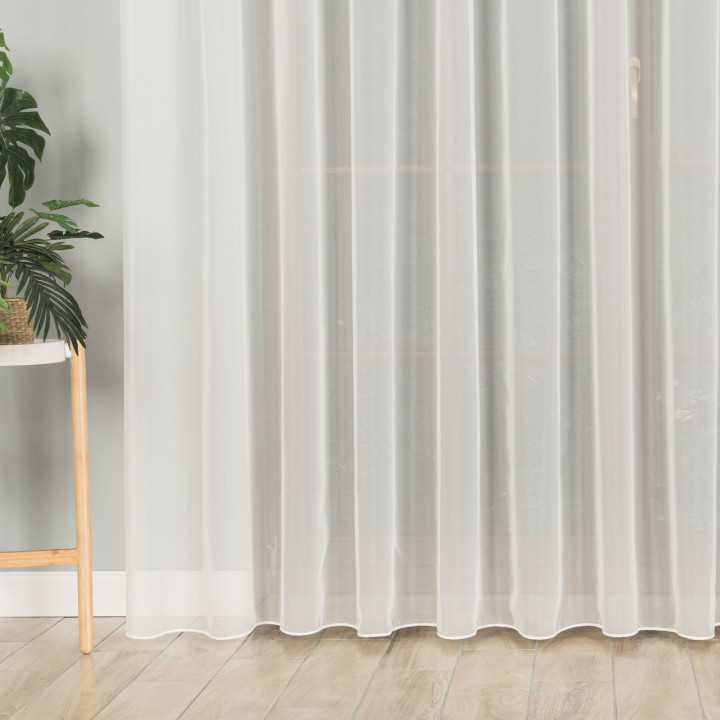 Woal premium z ołowianką, wysokość 300cm, kolor 010 offwhite
