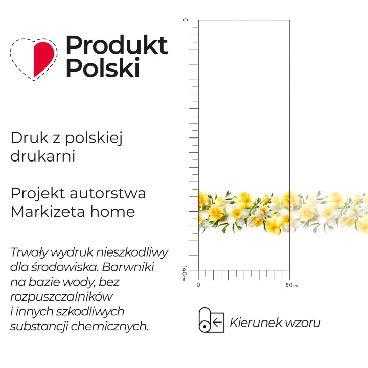 ŻONKILE Firanka żakardowa 023456, wysokość 140cm, kolor 008 żółty (do wyczerpania zapasu)