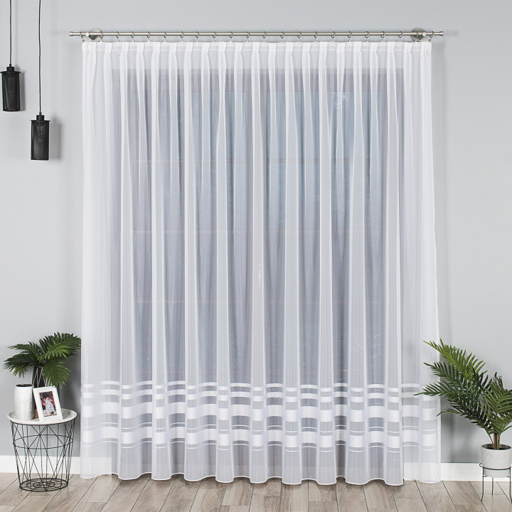 Firanka fantazyjna z ołowianką, wysokość 320cm, kolor 001 biały