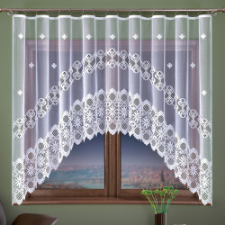 Firanka gotowa żakardowa 019001 - 170x300 cm - biała Firanka gotowa żakardowa 019001 - 170x300 cm - biała